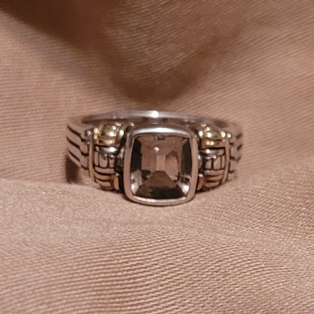 Lagos Smoky Topaz Sterling And 18k Ring